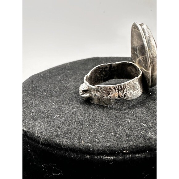 Mexican Fire Opal Sterling Silver Ring Size 5.75 Artisan Natural Gemstone - Picture 6 of 16